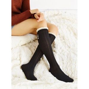 Urban Outfitters Crochet Button Cuff Knee High
Socks